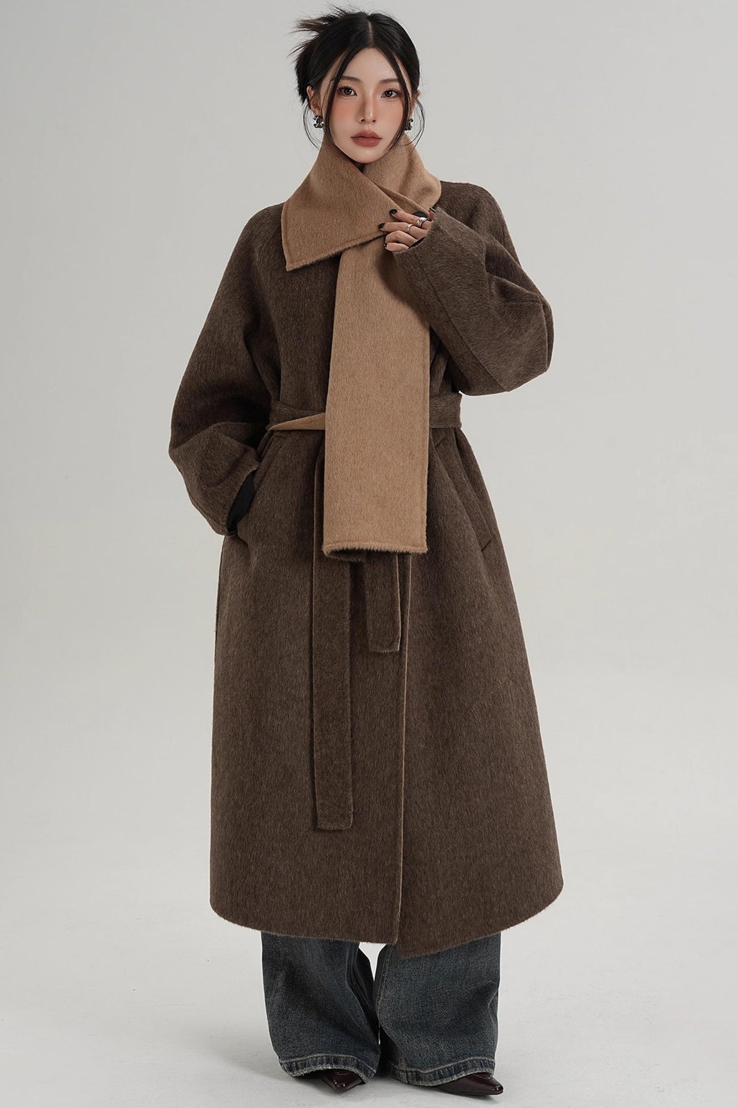 Reversible Long Wool Coat