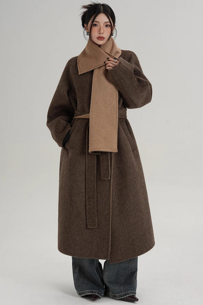 Reversible Long Wool Coat