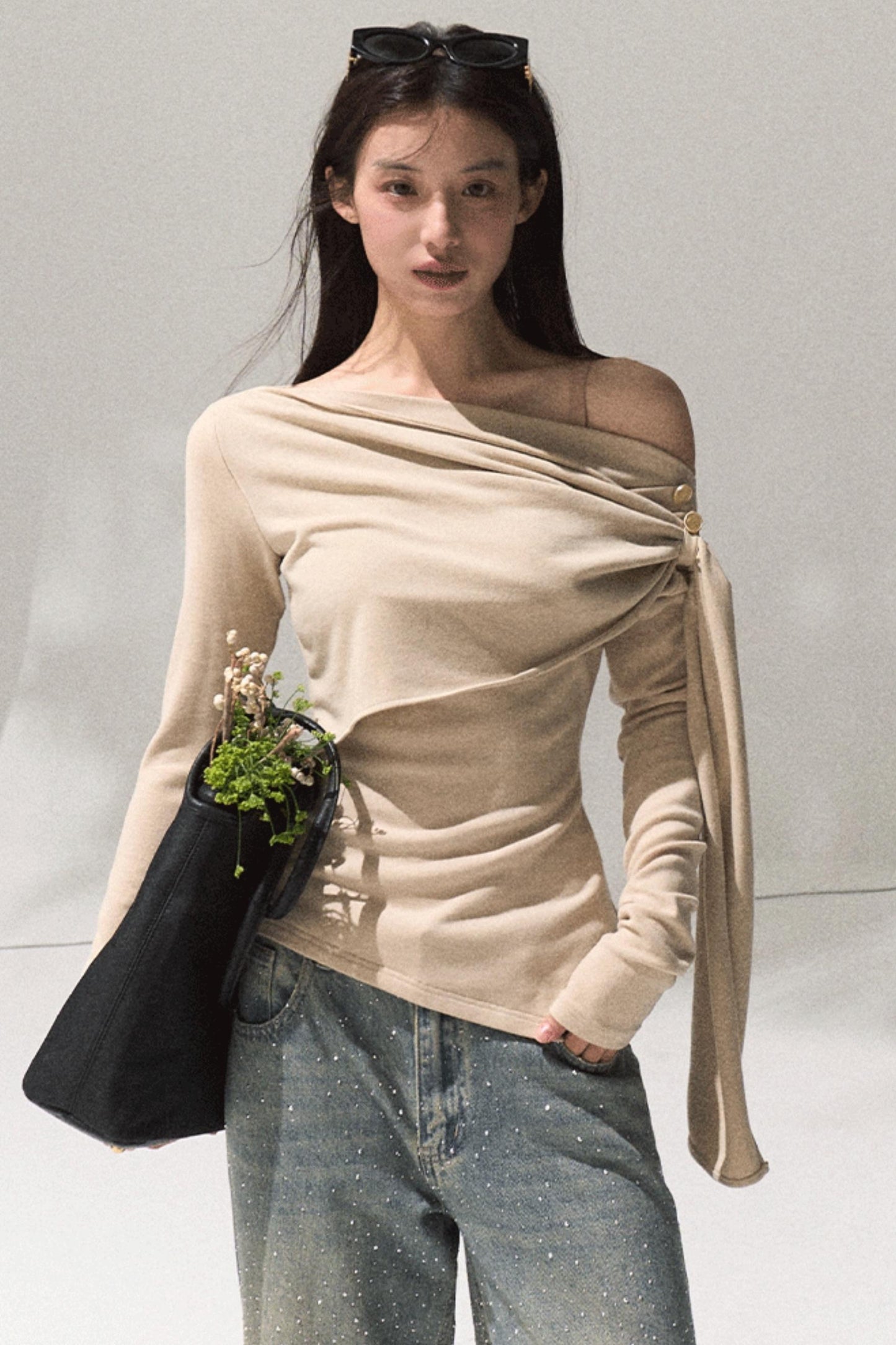 Ancient Shrine Long Sleeve Knit Top