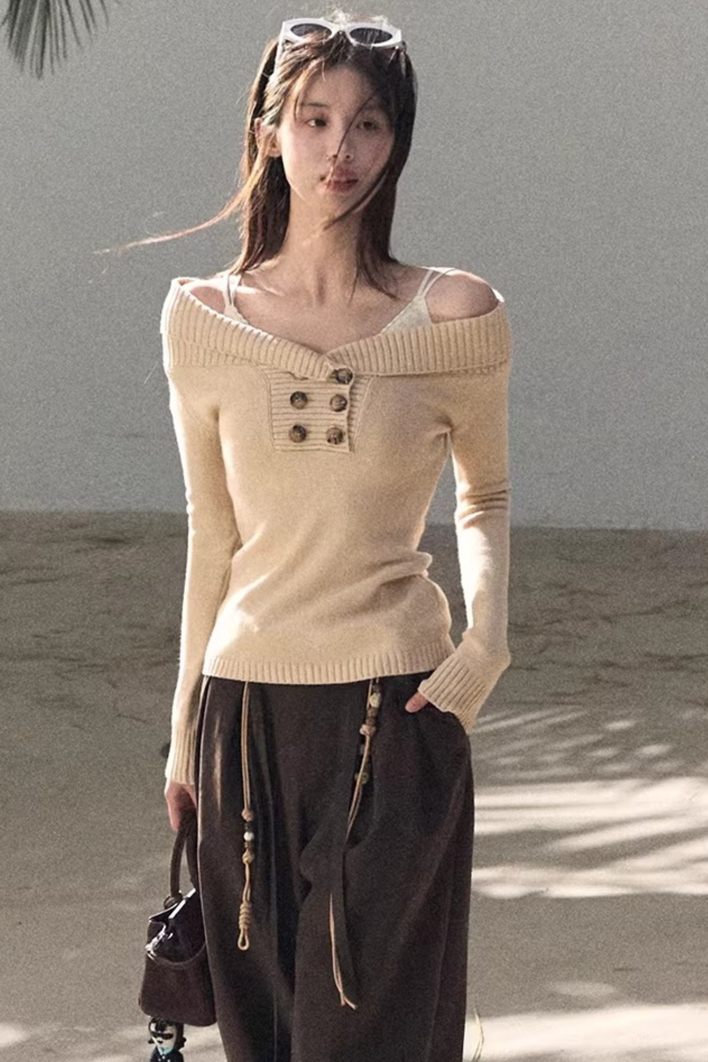 Asymmetrical Cotton Knit Top