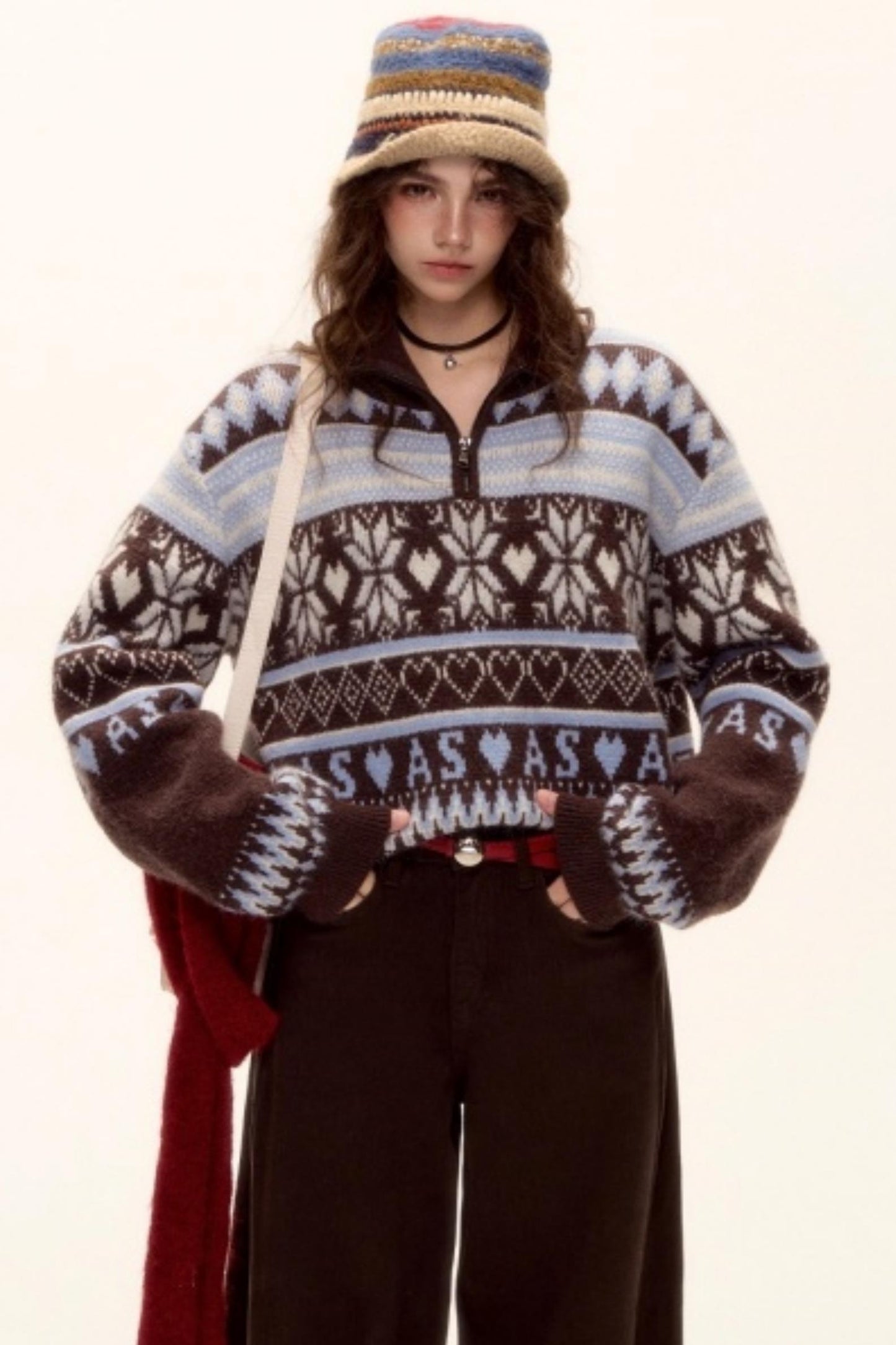 Vintage Fair Isle Tassel Sweater