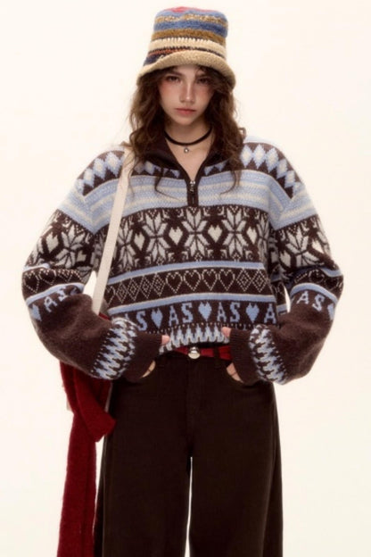 Vintage Fair Isle Tassel Sweater