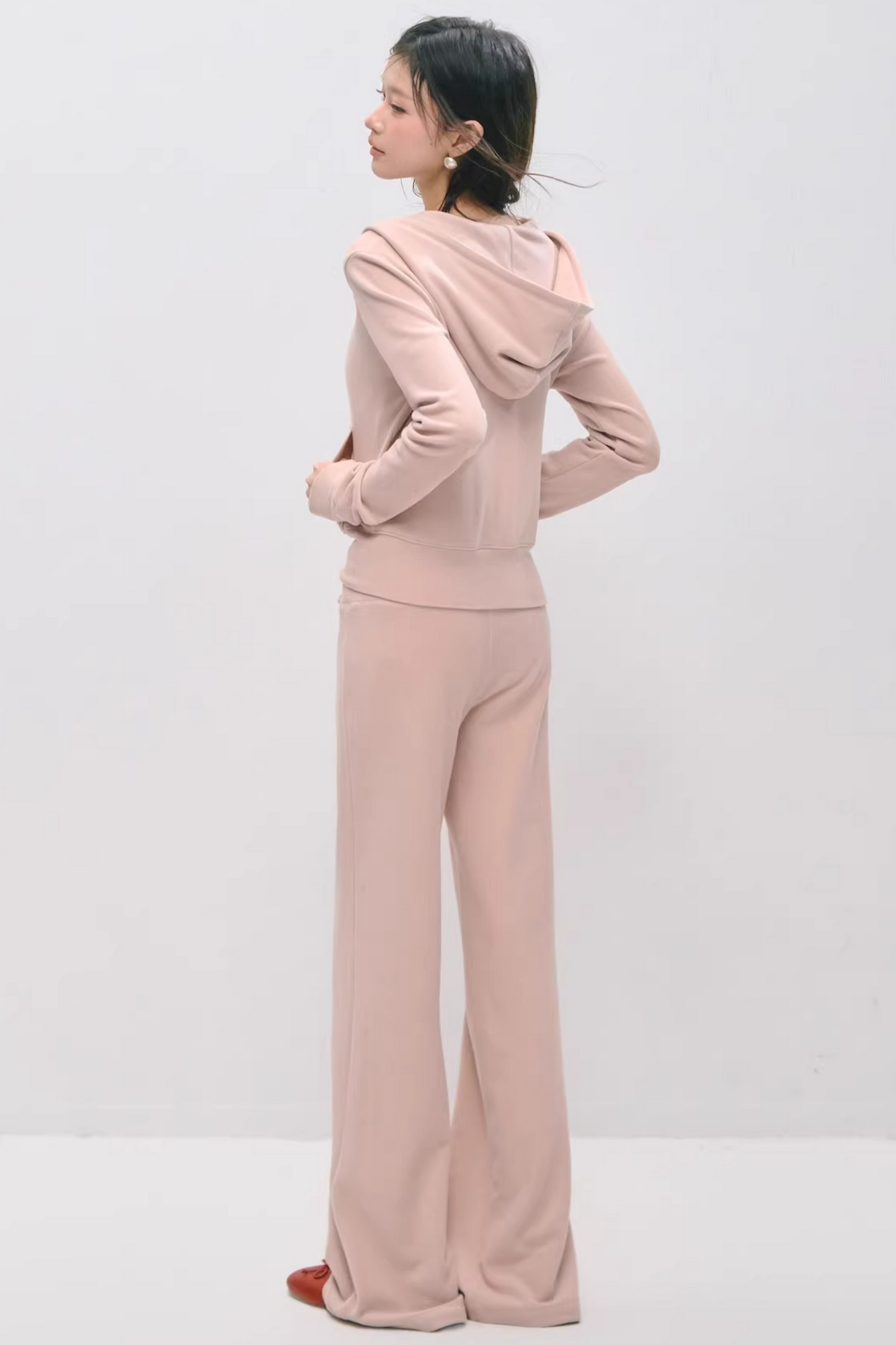 Cloud-Velvet Hooded Sweatshirt Set