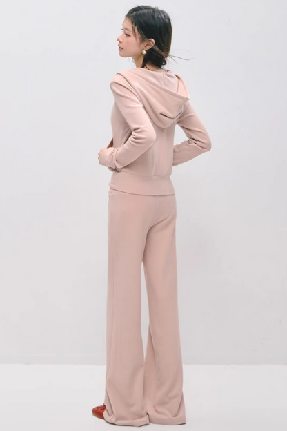 Cloud-Velvet Hooded Sweatshirt Set