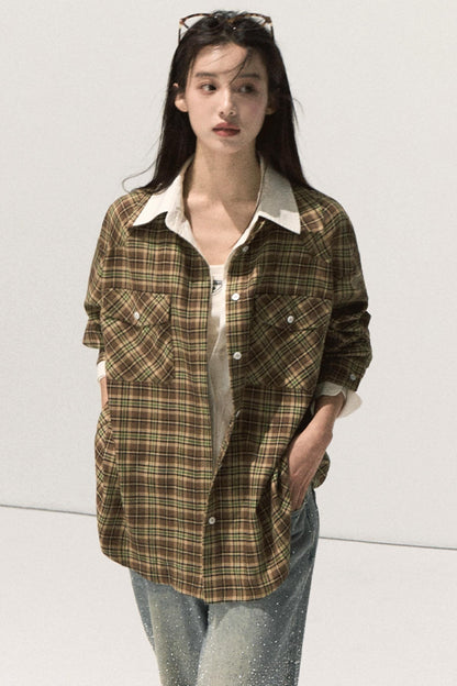 Vintage Striped Texture Layered Shirt