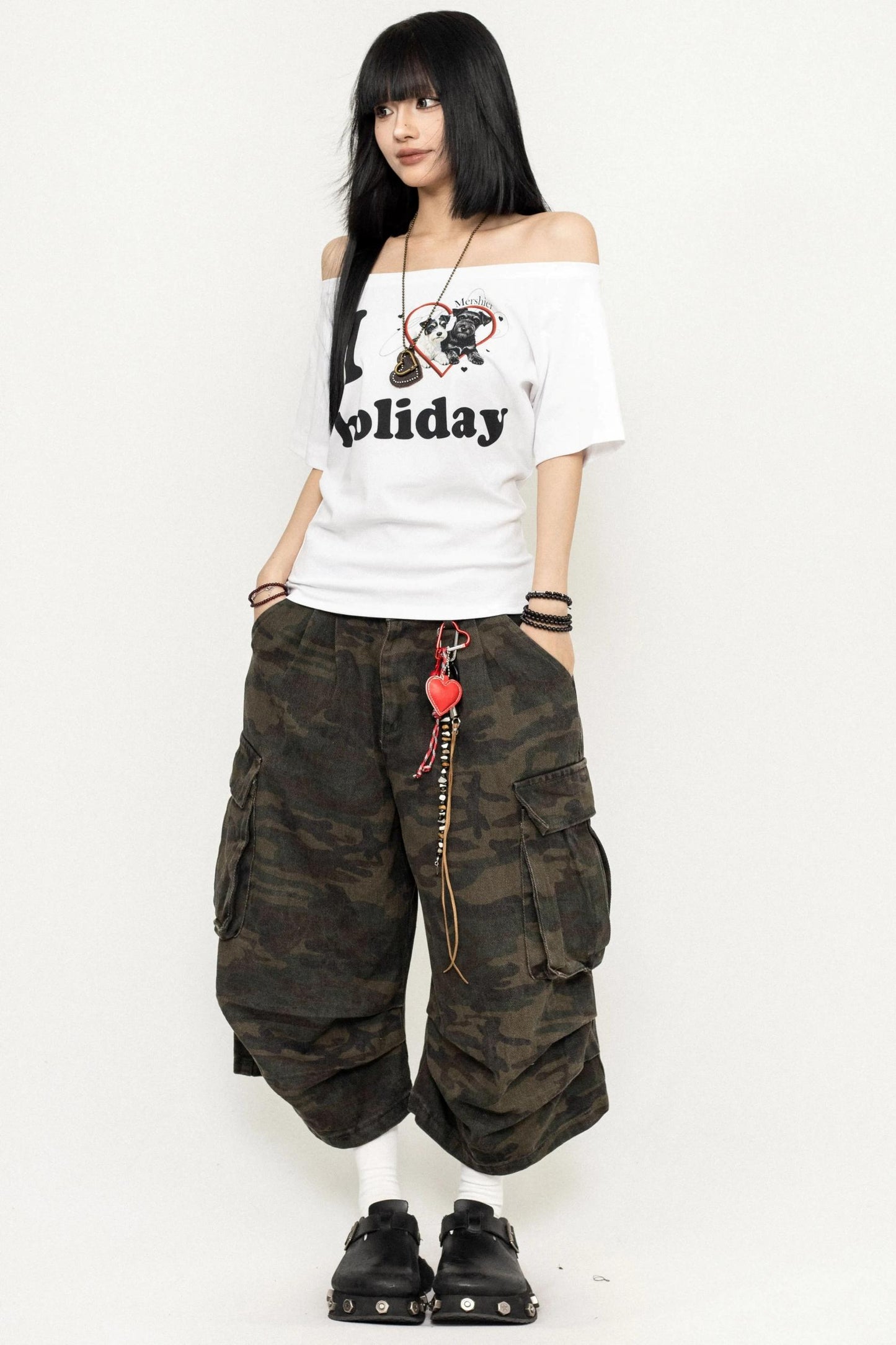 White One-Shoulder Tee