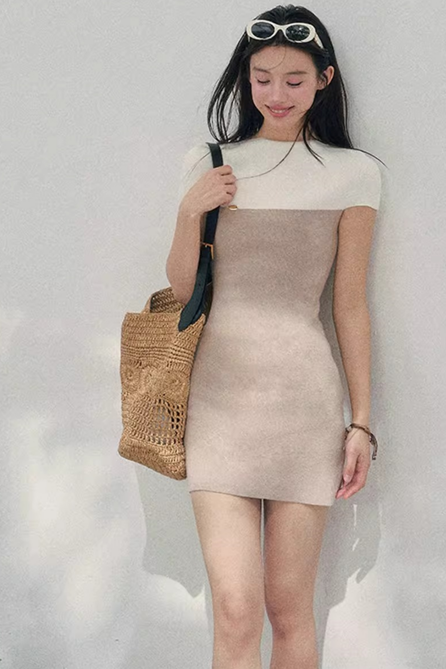 Elegant White Knit Dress