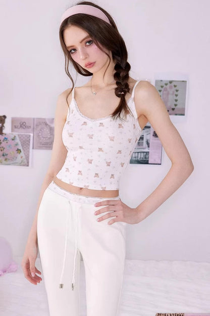 Bear Print Sweater Suspender Set-Up