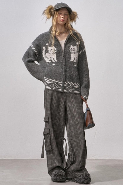 Star Kitty Jacquard Cardigan