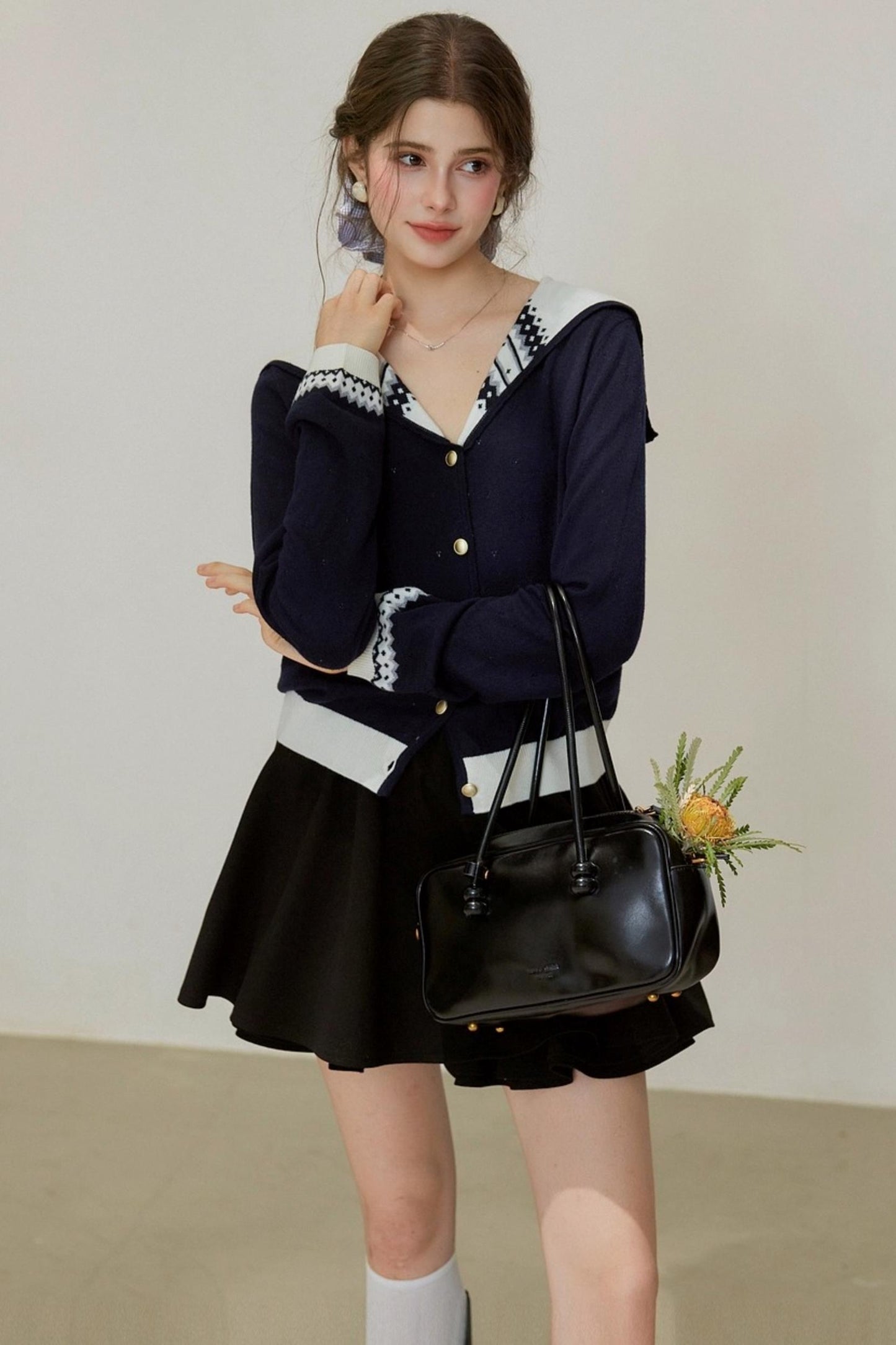 Ruffled Pleated A-Line Skirt