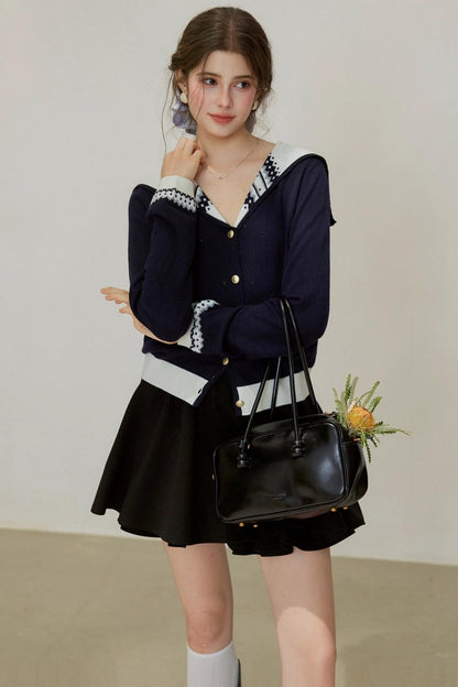 Ruffled Pleated A-Line Skirt