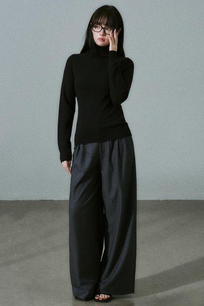 Tencel Wool Wide-Leg Pants