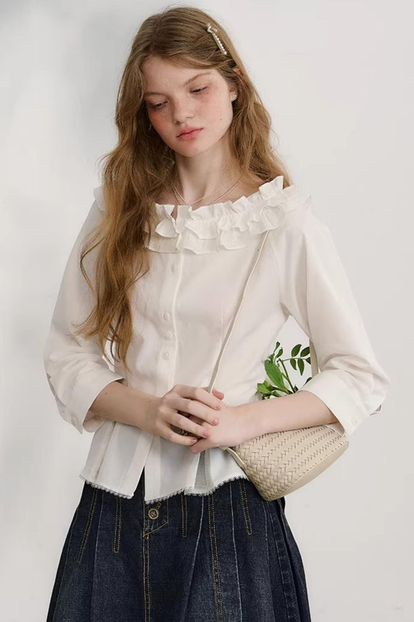 Love Thoughts White Lace Shirt