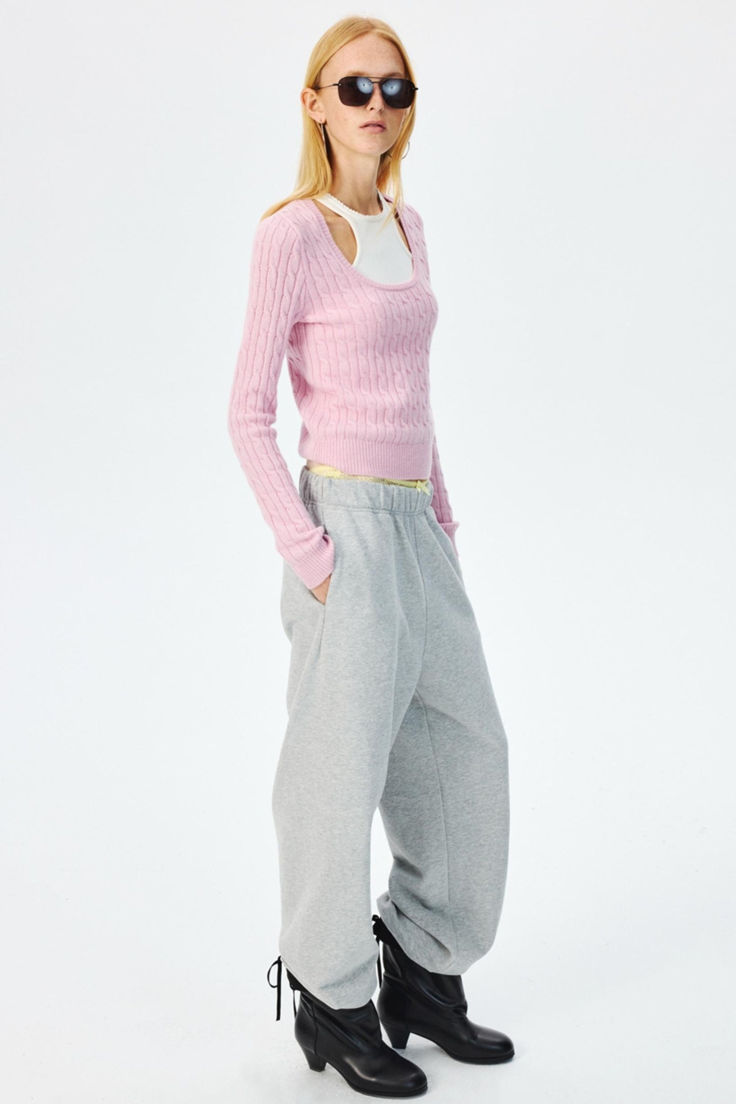 Wool Cropped Slim Fit Top