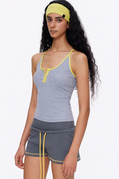 Color-Contrasting Slim-Fit Vest