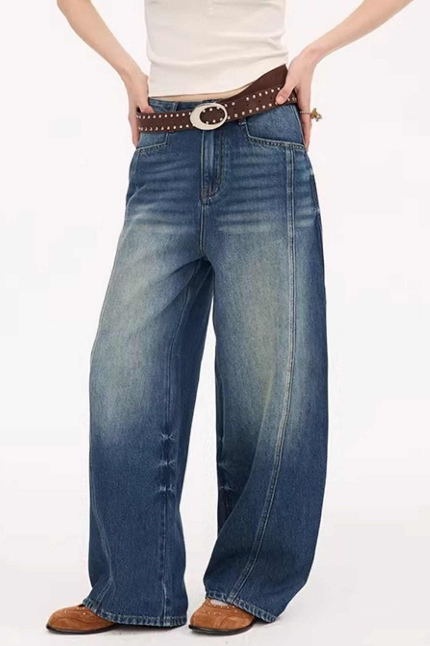 Split Hem Stretchy Denim Pants