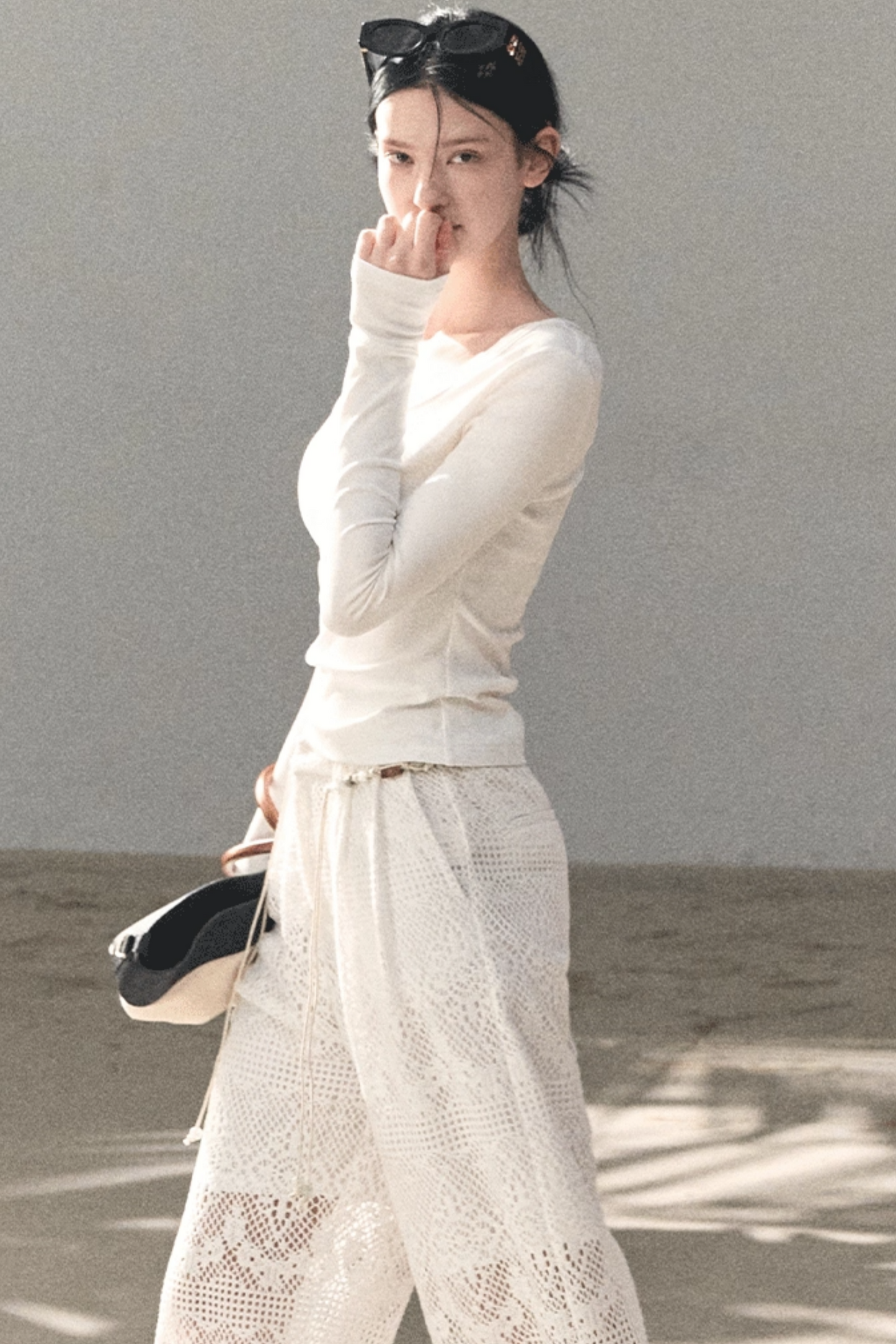 Hollow Crochet Lace Pants