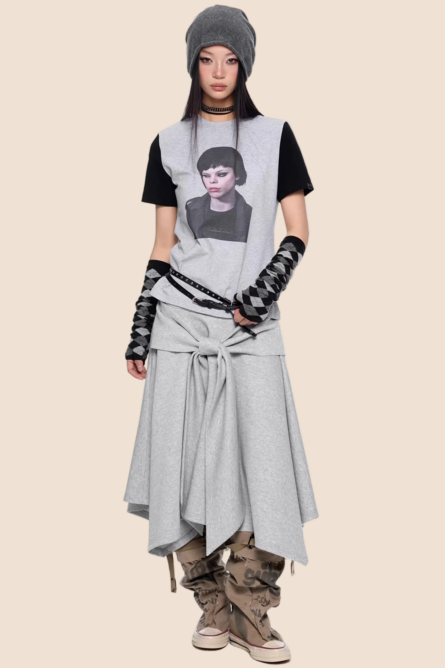 Gemusterter Raglan-Sommeroberteil