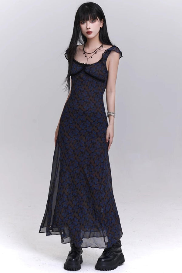 Butterfly Floral Halter Dress