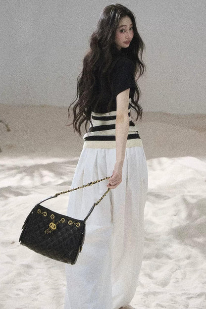 Flowing Twilight Striped Top Set