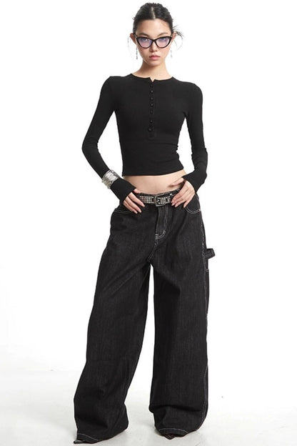 Wide Denim Pants