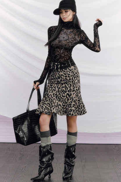 Rhinestone Velvet Jacquard Top