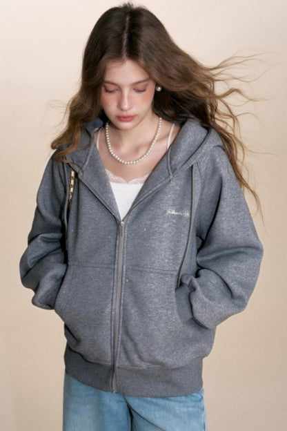 Fine Glitter Hooded Jacket