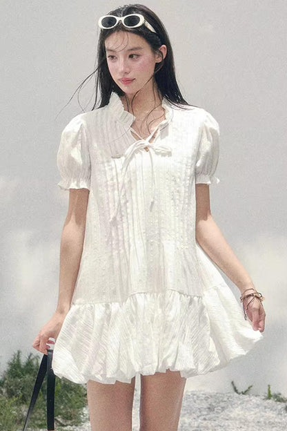 Plaid Puff Sleeve Dress