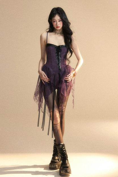 Lace Halter Mini Dress