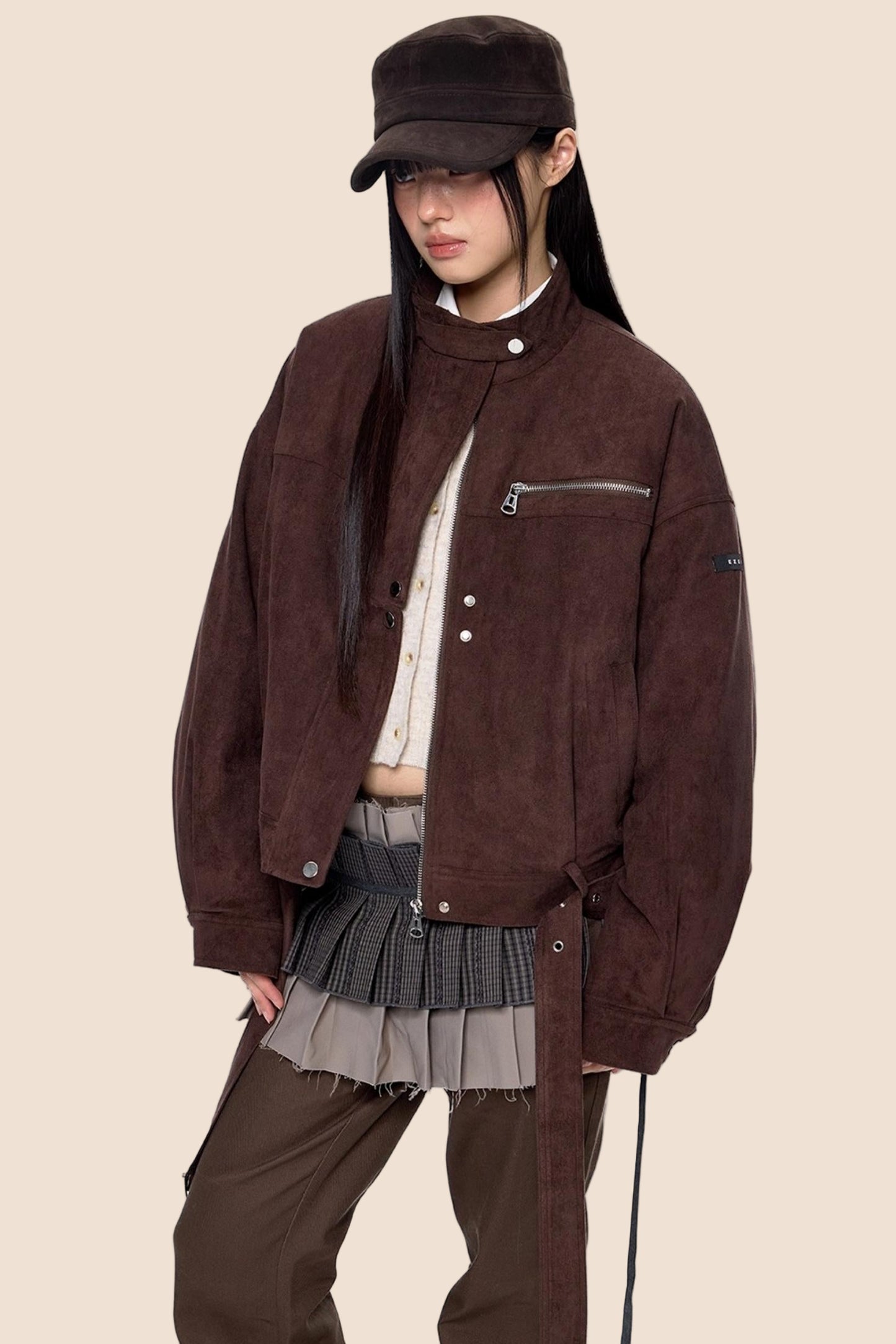 Brown Cropped Jacket