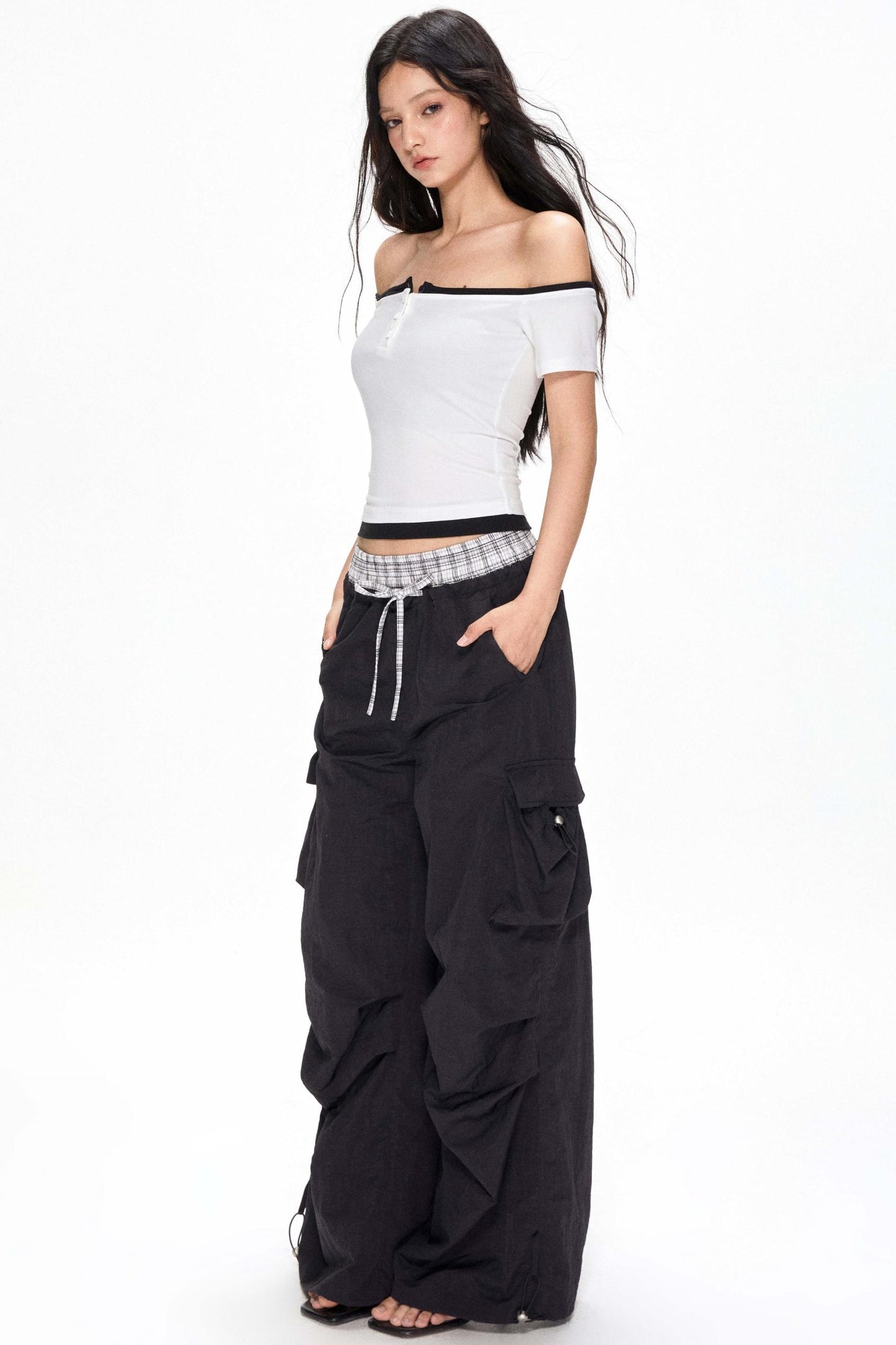 Color-Block Wide-Leg Pants