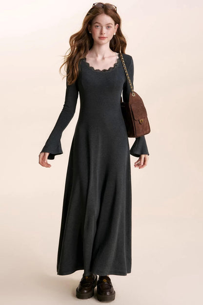 Romantic Lace Knit Dress Shawl Set