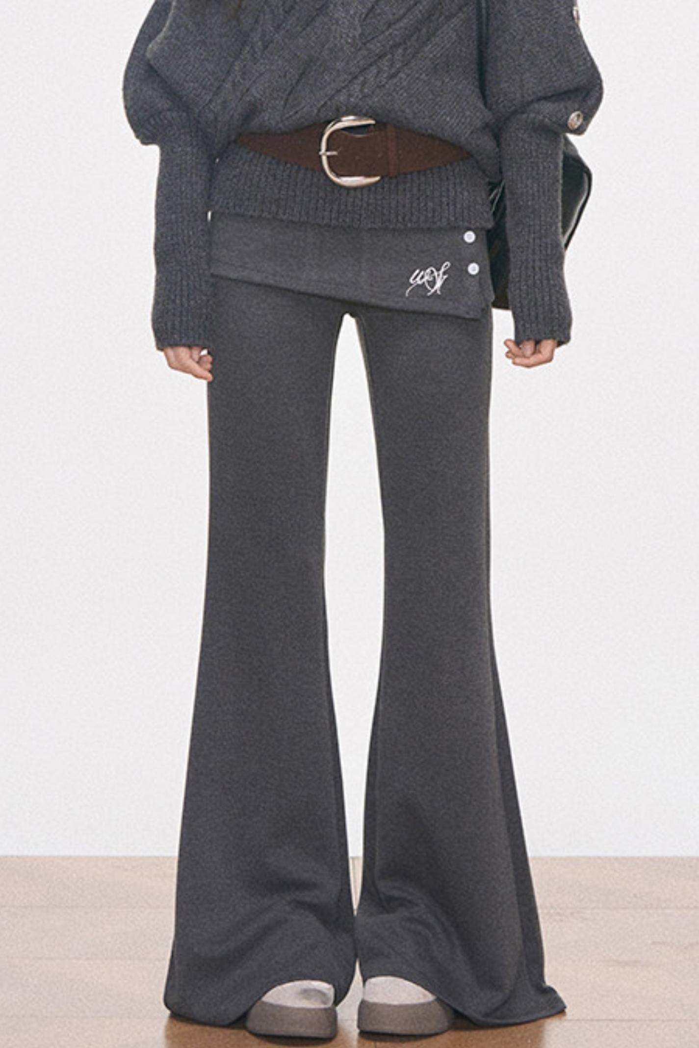 Cable Knit Waist-Cinching Sweater Set-Up