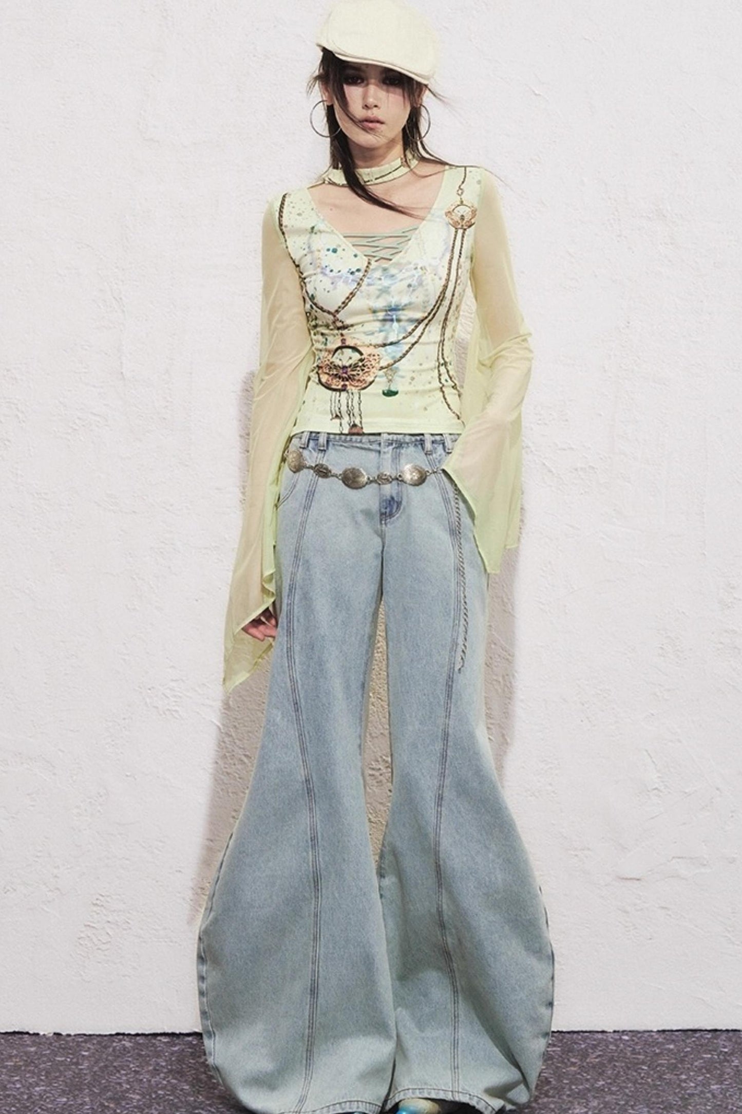 Split Sickle Pocket Heavy Jeans