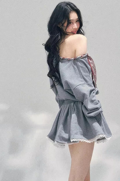 Spitzen-Ein-Schulter-Kleid