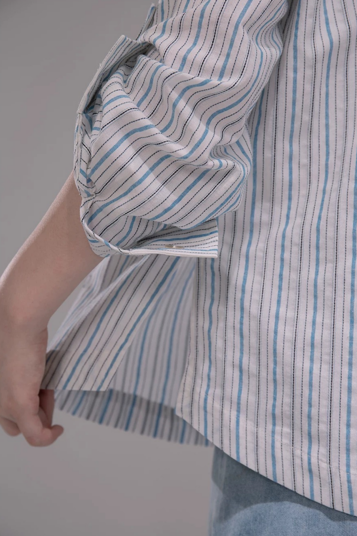 Conjunto de Camisa a Rayas Azul Soda