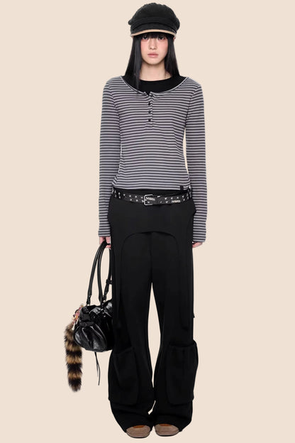 Vintage Drapey Wide-Leg Pants