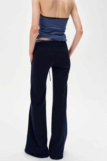 Slim Waist Halterneck Striped Top