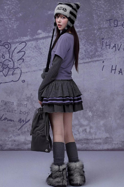 Black and Purple Two-Piece Top