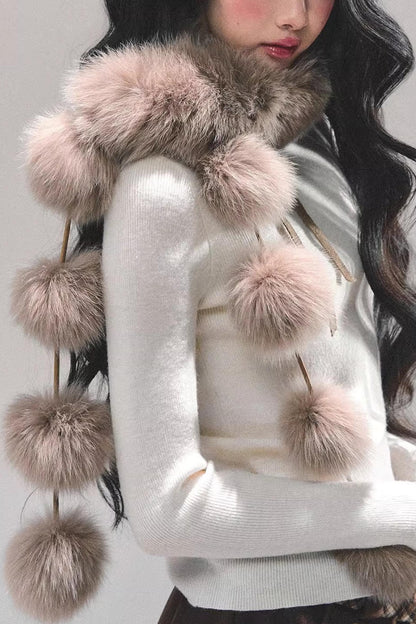 Faux Fox Fur Collar Scarf