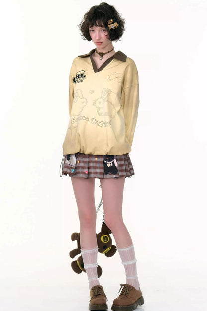 Gradient Print Polo Sweatshirt