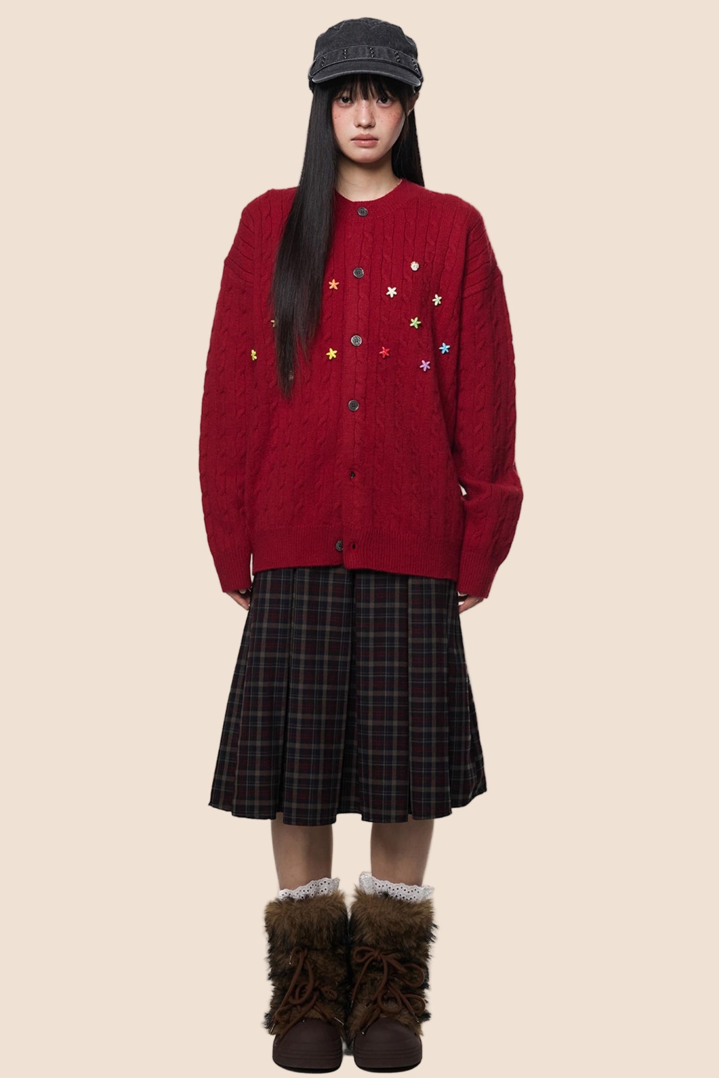 Studded Beaded Knit Cardigan