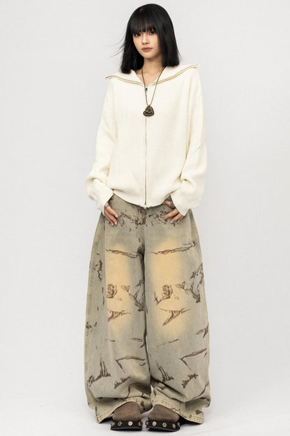 Vintage Zipper Sweater Coat