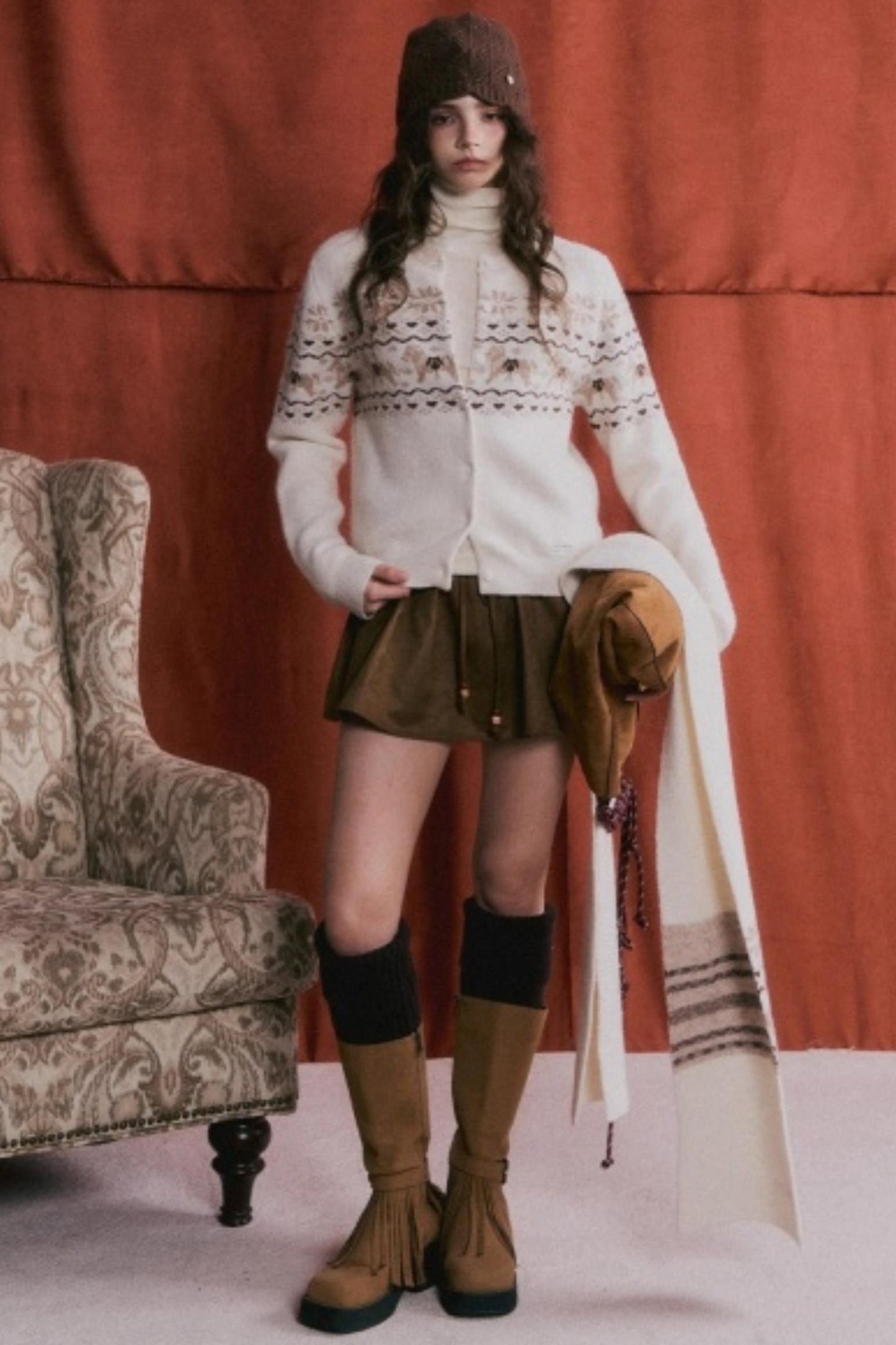 Fair Isle Wool Cardigan Set-Up