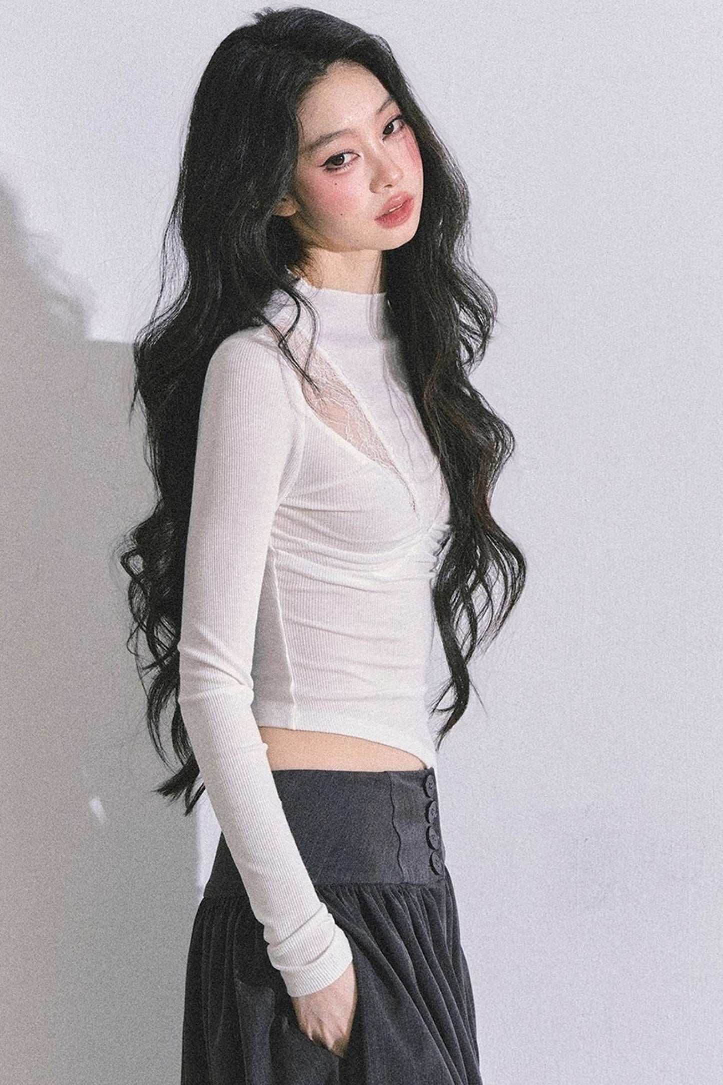 Lace Pure Desire Sexy Knitted T-Shirt