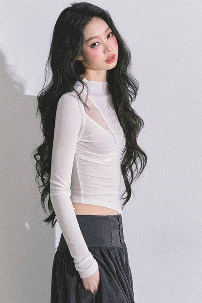 Lace Pure Desire Sexy Knitted T-Shirt