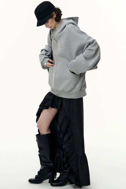 Tea Layer Hooded Cardigan Coat