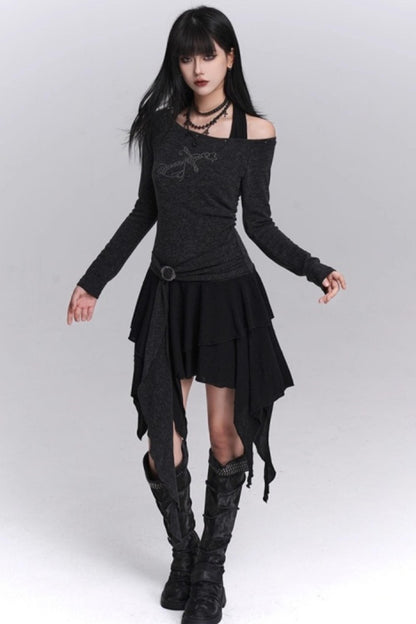 Halter Neck Off-Shoulder Dress