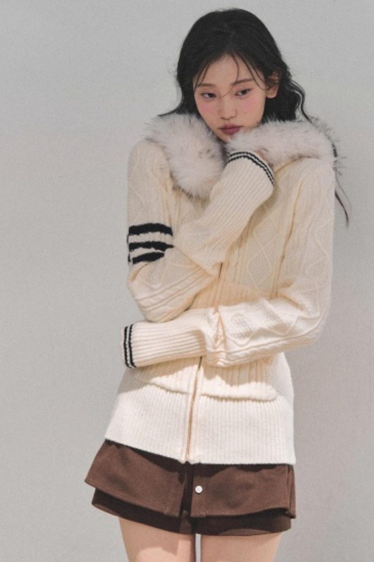 Winter Hooded Knit Sweater