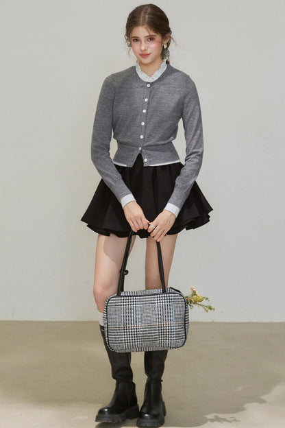 Knitted Polka Dot Cardigan